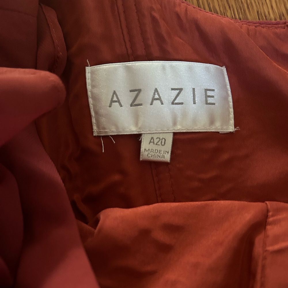 AZAZIE BONDI
Terracotta A-Line Ruffled Chiffon Dress - Picture 6 of 8